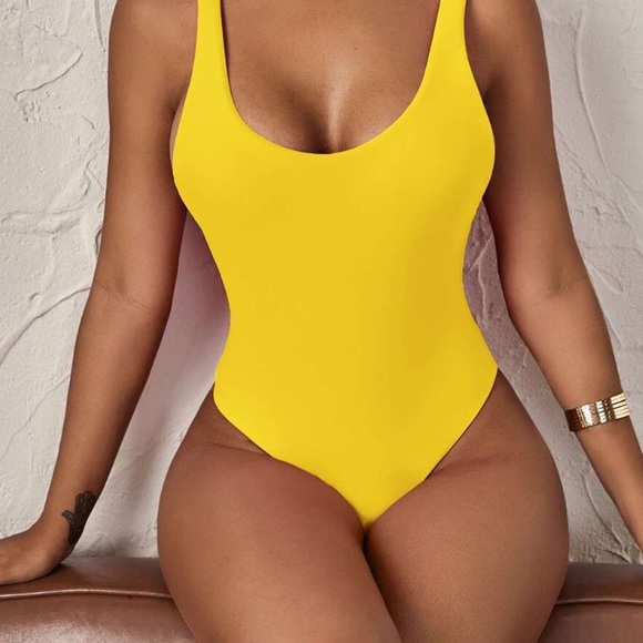 SHEIN Other - SHEIN Open Back One Piece Swimsuit - Yellow - Size L